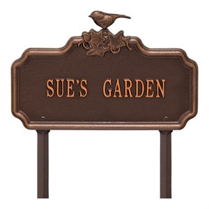 Personalized Chickadee Ivy Garden 1-Line Lawn Plaque