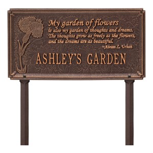Personalized Dianthus Garden Lawn Plaque