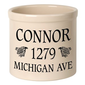 Personalized Pine Cone 2 Gallon Stoneware Crock