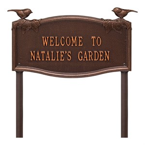 Personalized Vine Chickadee Garden Lawn Plaque