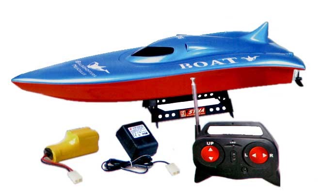 NEW RC Balaenoptera Musculus Racing Speed Boat Radio Remote Control Blue Orange