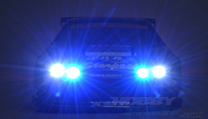 LED Light Headlight 2 Blue & 2 Green for 1/5 1/8 1/10 1/12 1/16 RC Model Car