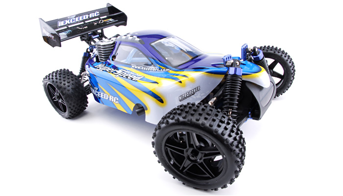 1/10 2.4Ghz Exceed RC Hyper Speed Beginner Version .18 Engine Nitro Powered Off Road Buggy Fire Black ***Starter KIT Required*** 