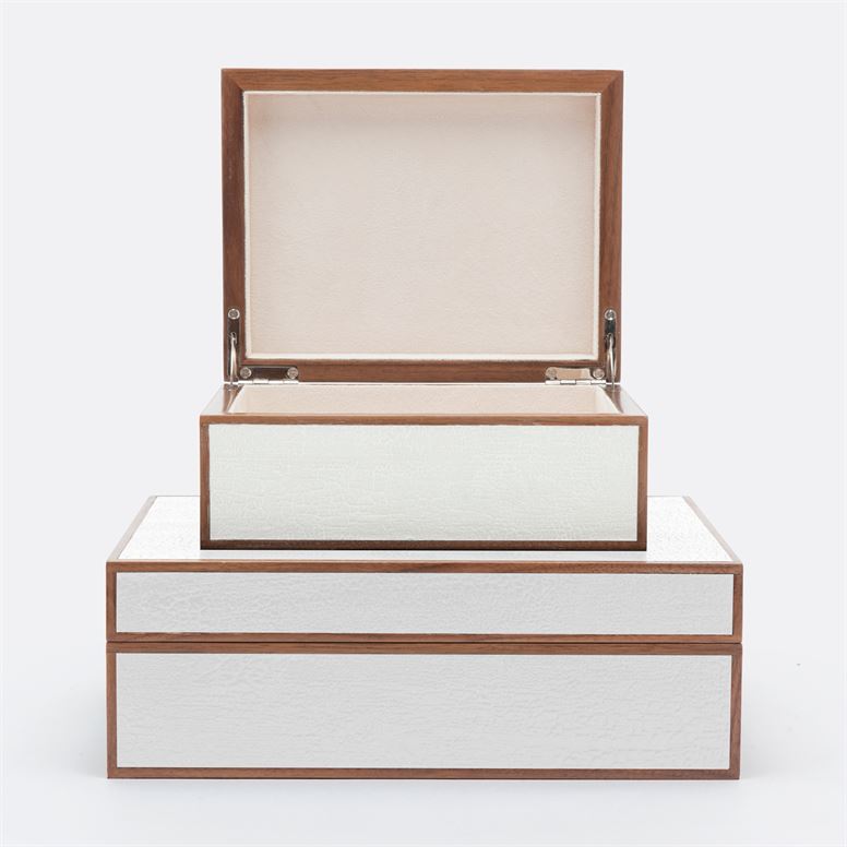 Jessen Textured Boxes Set | White | Plantation Design