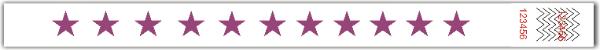 Purple stars tivek wristband 3.25 x 10 in. With safety UV Ink